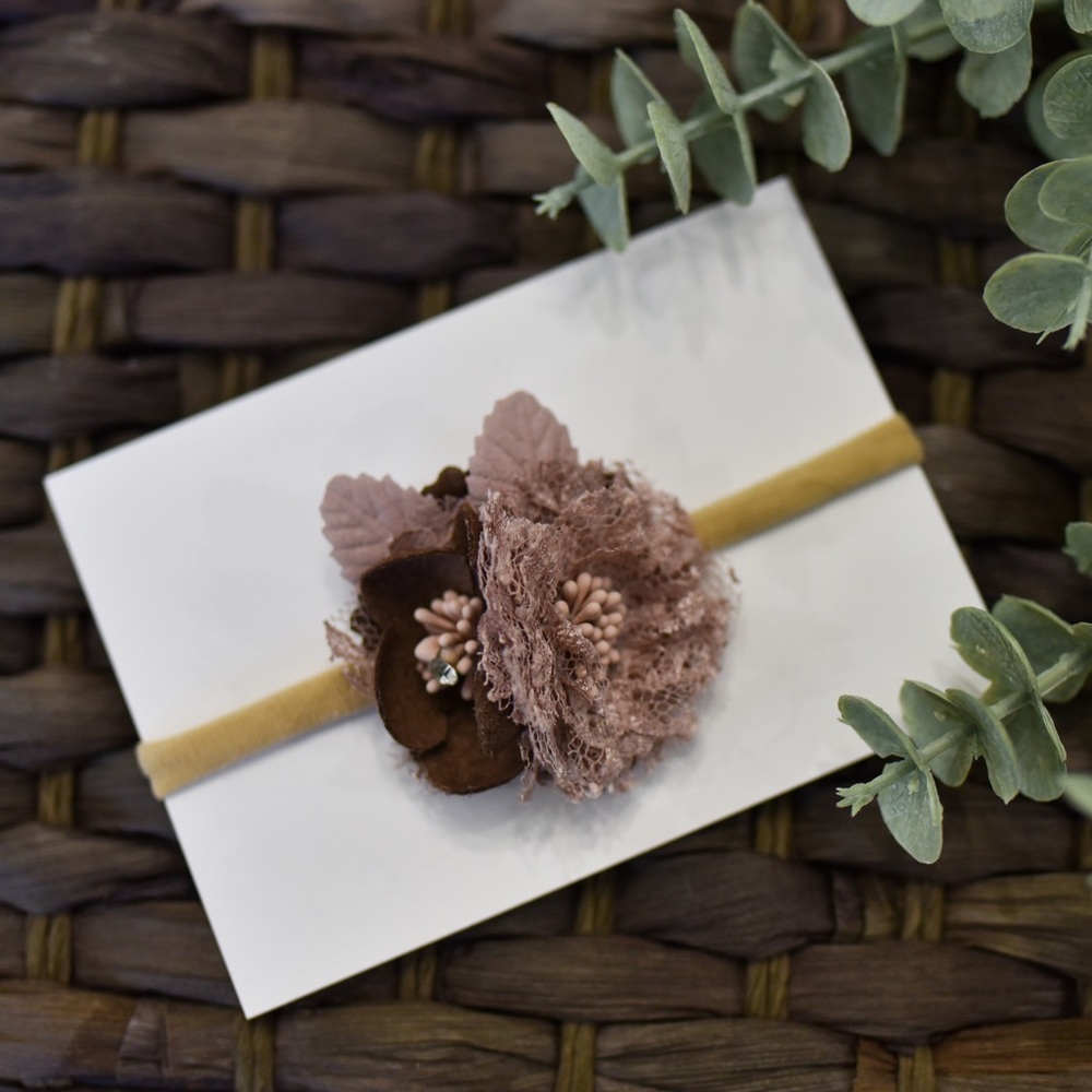 2/$18 🔷 Brown Baby Girls Floral Headband